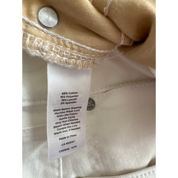 Talbots Womens ivory Button-Front Denim Skirt Size 12 stretch - Picture 4 of 5